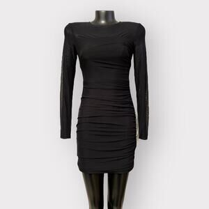 Dress The Population NEW Brinley Long Sleeve Mini Womens sz XS Black Goth Witchy